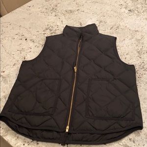 J Crew Black Quilted Vest